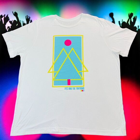 Fitz And The Tantrums Band Tour Concert Tee Mens Size XL - White & Neon T-Shirt - Picture 1 of 7